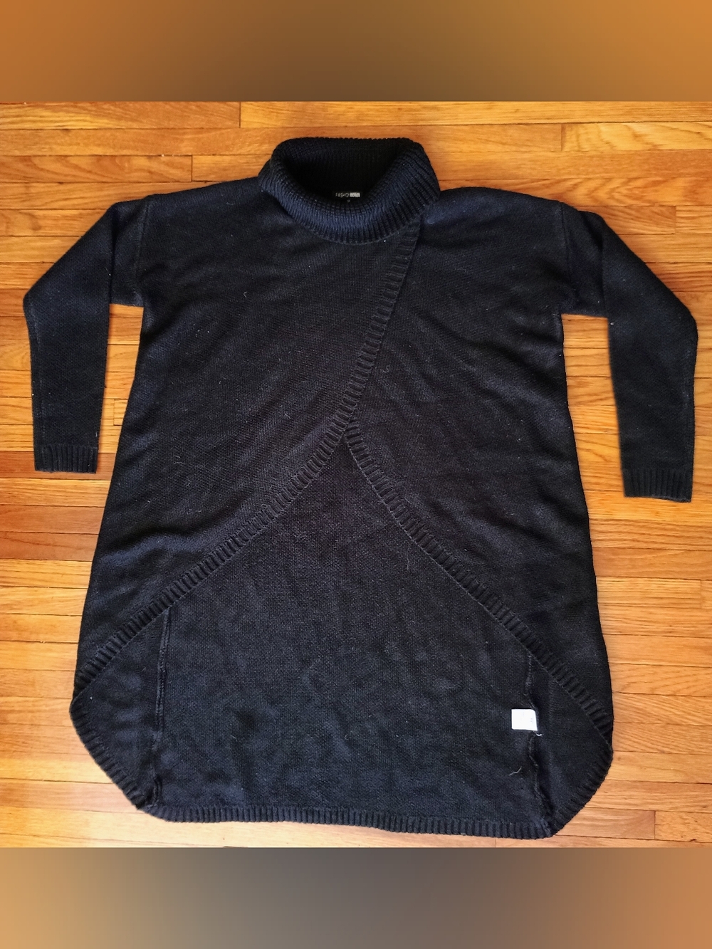 Fashion Nova Black Draped Cocoon Wrap Cardigan Sweater/ Medium